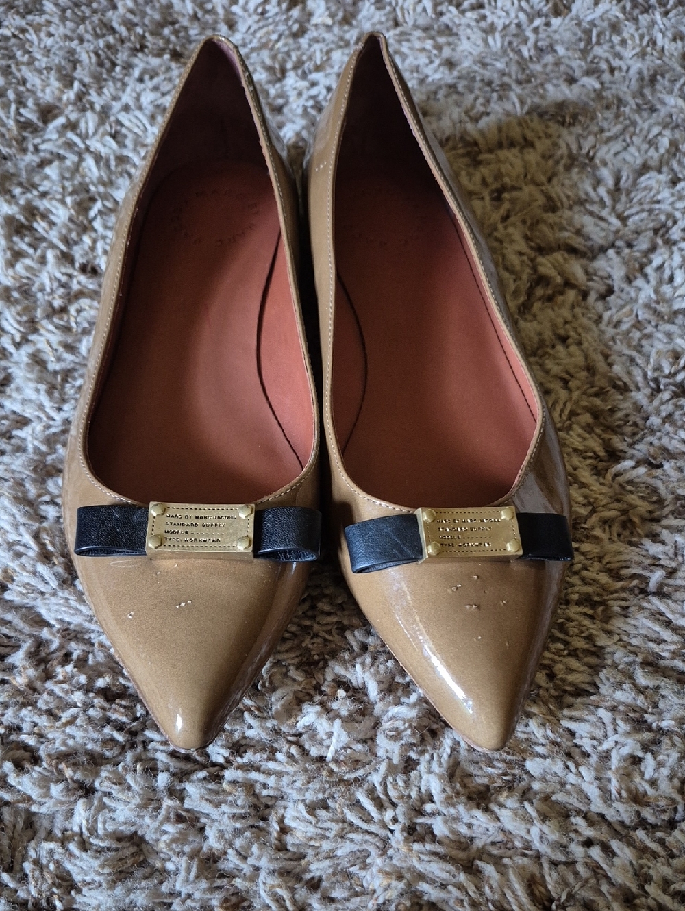 Marc by Marc Jacob Women's Pointed Toe Patent Leather Ballet Flats